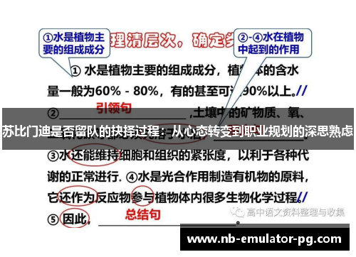 苏比门迪是否留队的抉择过程：从心态转变到职业规划的深思熟虑